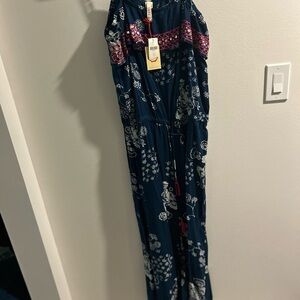 RAGA Navy and Pink Floral Jumpsuit